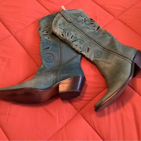 Matisse green leather cowboy boots - Picture 2 of 8